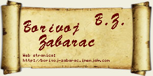 Borivoj Žabarac vizit kartica